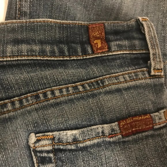 7 For All Mankind Women's Blue Boot Cut Jeans - Picture 7 of 8